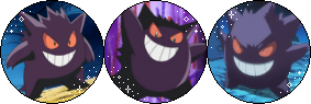 A divider showing various images of Gengar.